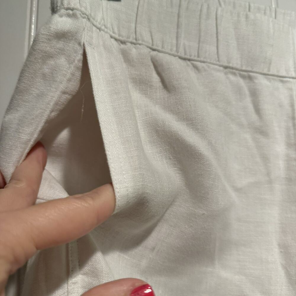 J Jill Pure Jill White Linen Pants Pull On Size Medium - Picture 3 of 6